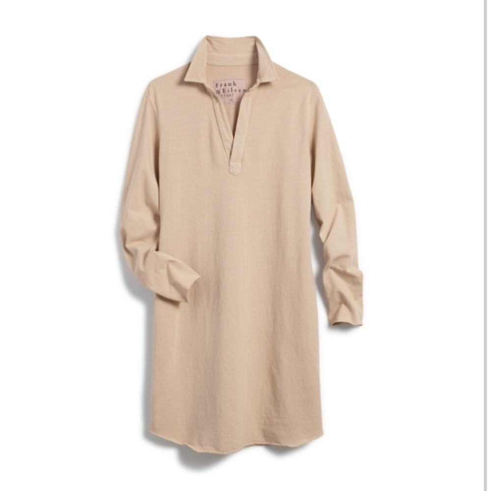 Frank & Eileen Nicole Henley Dress Heritage Jersey Cotton‎ In Sand Size XS